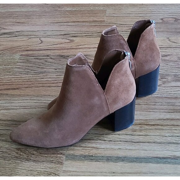 Blondo Tanner Boots Womens 9 Brown Suede Waterproof Block Heel Ankle Booties - Picture 11 of 16